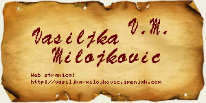 Vasiljka Milojković vizit kartica
